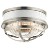 Tollis Flush Mount Ceiling Light in Brushed Nickel & White