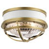 Tollis Flush Mount Ceiling Light in Natural Brass & White