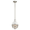 Tollis Mini Pendant Light in Brushed Nickel & White