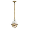 Tollis Mini Pendant Light in Natural Brass & White