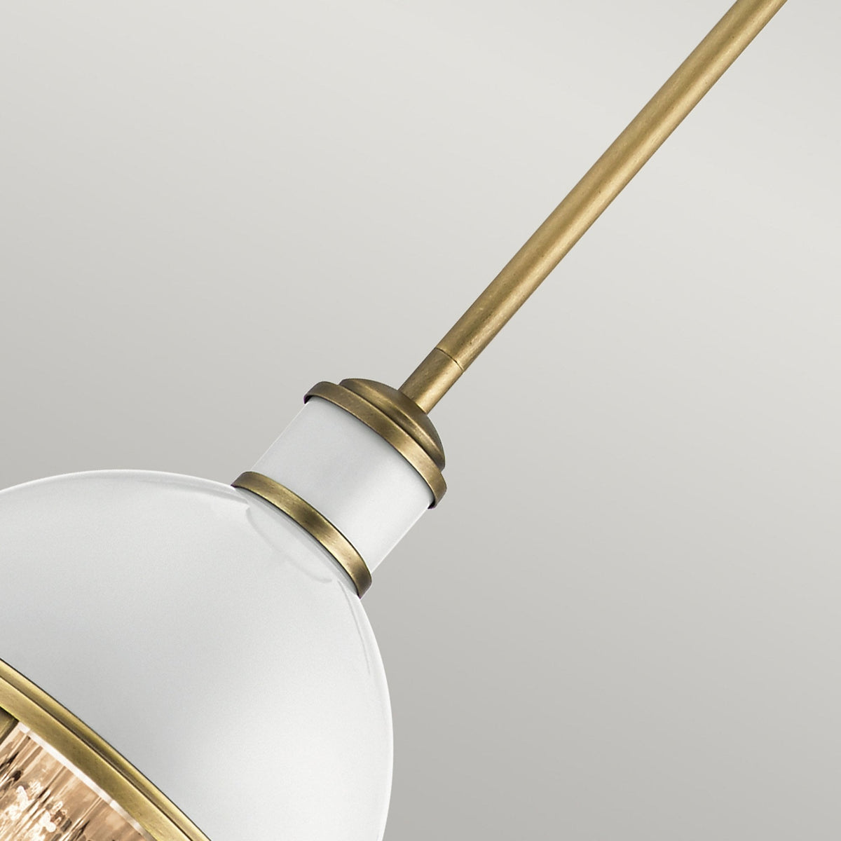 Tollis Mini Pendant Light in Natural Brass & White