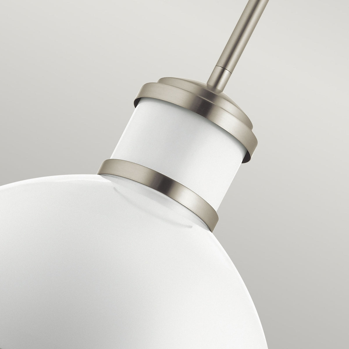 Tollis Pendant Light in Brushed Nickel & White