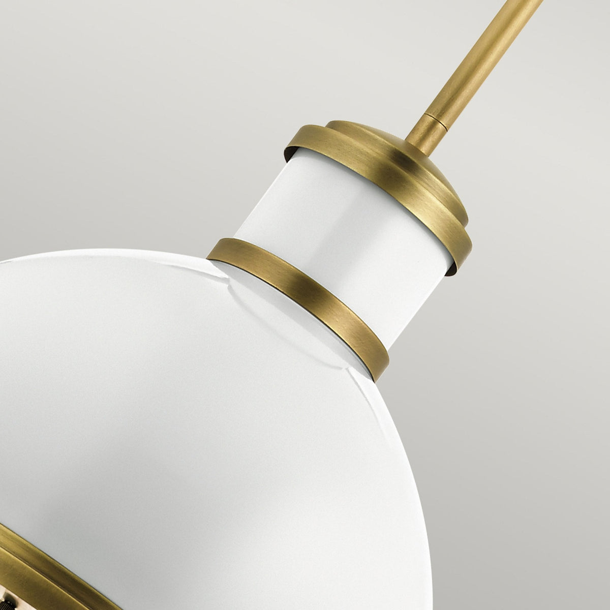 Tollis Pendant Light in Natural Brass & White