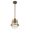 Triocent IP44 Pendant or Semi Flush Light in Natural Brass