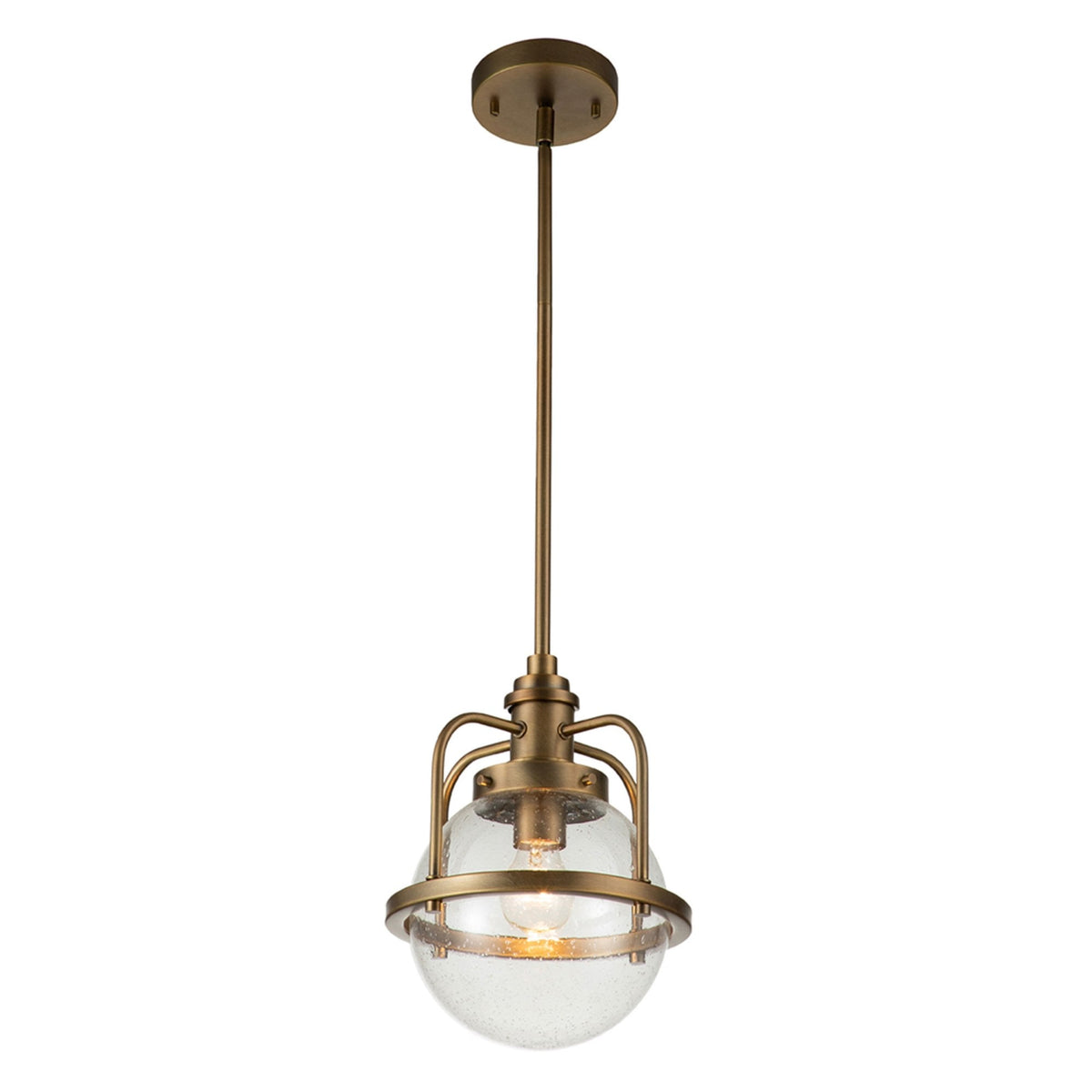 Triocent IP44 Pendant or Semi Flush Light in Natural Brass