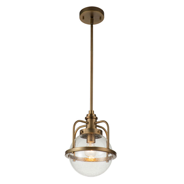 Triocent IP44 Pendant or Semi Flush Light in Natural Brass
