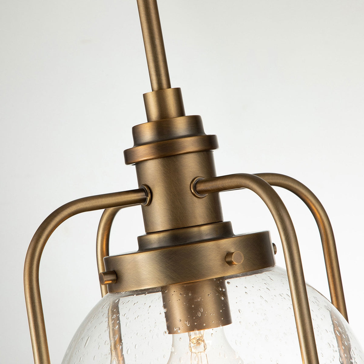 Triocent IP44 Pendant or Semi Flush Light in Natural Brass