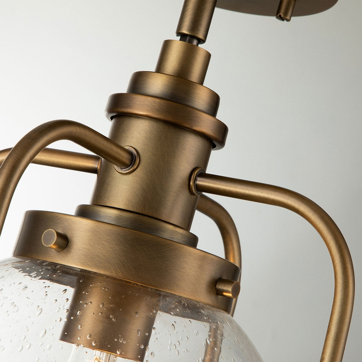 Triocent IP44 Pendant or Semi Flush Light in Natural Brass