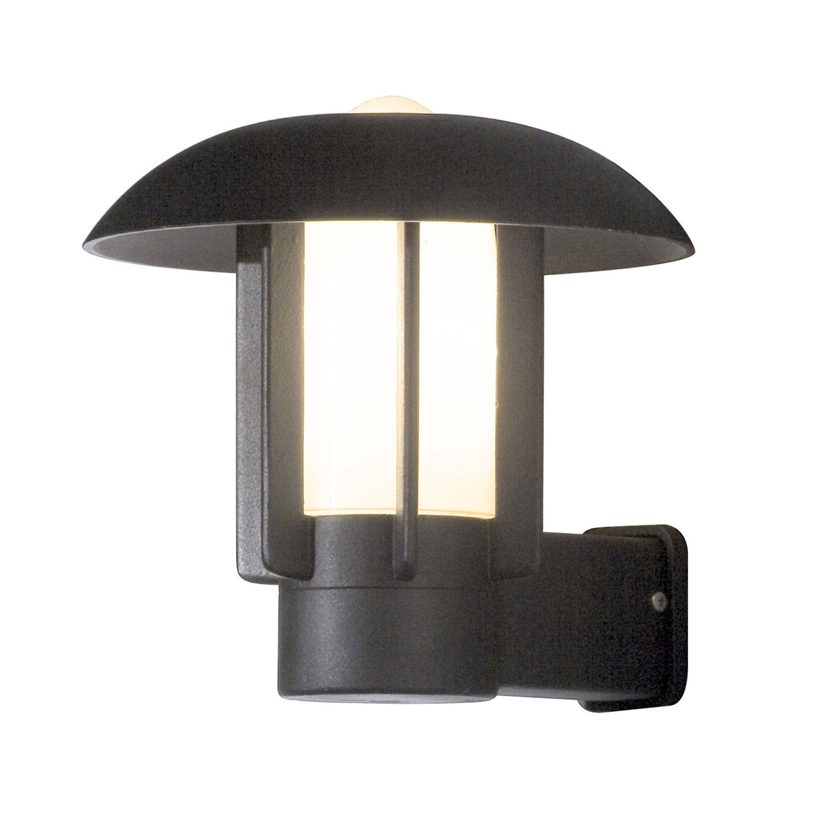Heimdal IP44 Wall Light in Black with Opal Glass