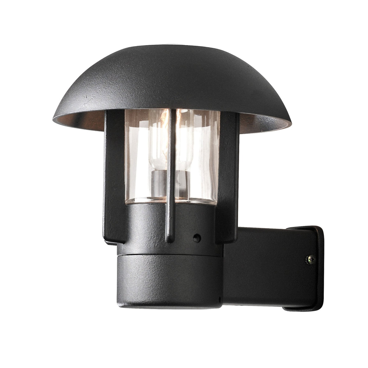 Heimdal IP44 Small Wall Light in Black with Clear Glass