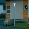 Heimdal 200cm IP44 Post Light in Grey with Opal Glass