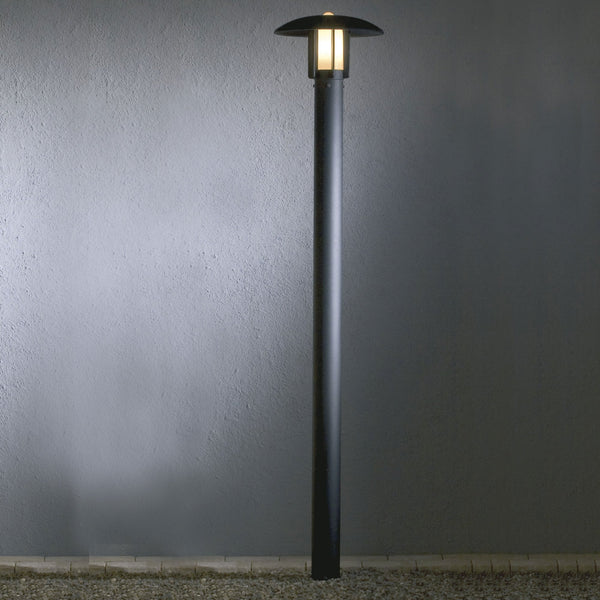 Heimdal 200cm IP44 Post Light in Black with Opal Glass