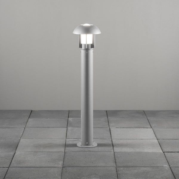 Heimdal IP44 Path Light in Grey with Opal Glass