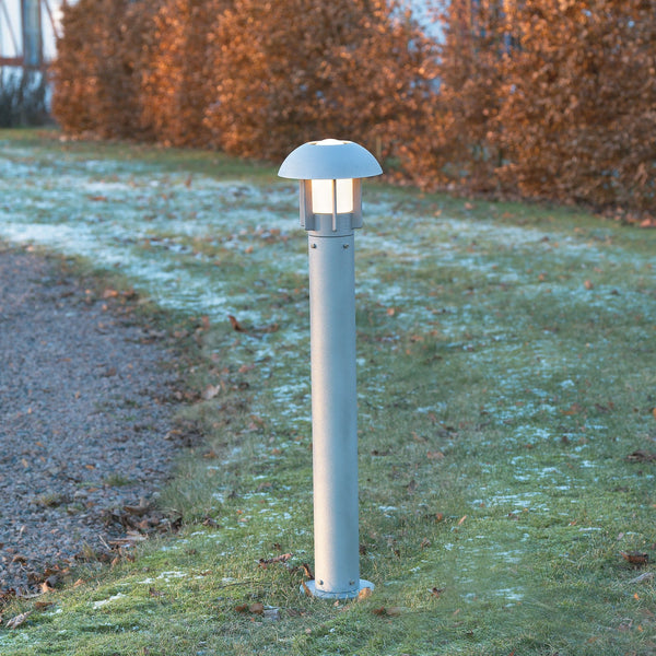 Heimdal IP44 Path Light in Grey with Opal Glass