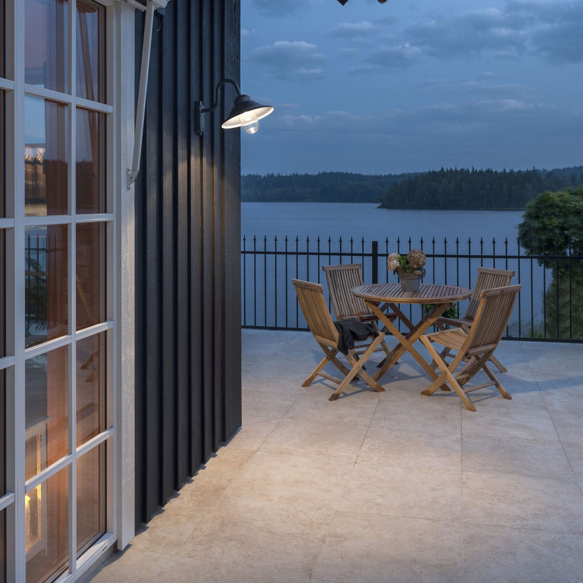 Vega Hook IP44 LED Wall Light in Black