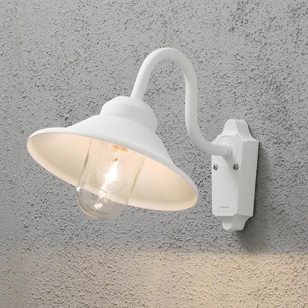 Vega Hook IP23 E27 Wall Light in White