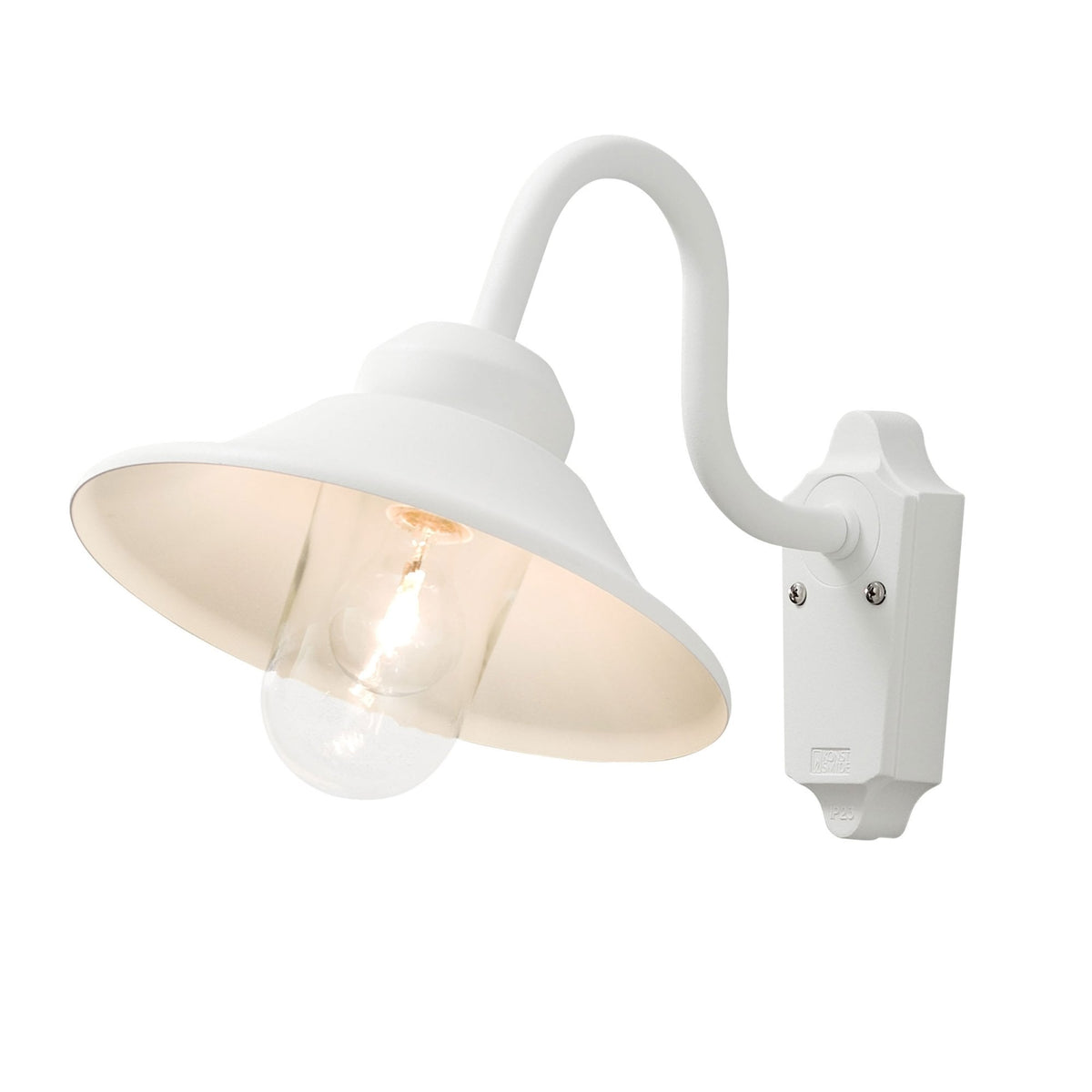 Vega Hook IP23 E27 Wall Light in White