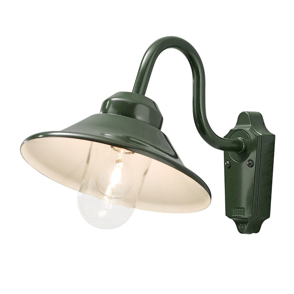 Vega Hook IP23 E27 Wall Light in Green