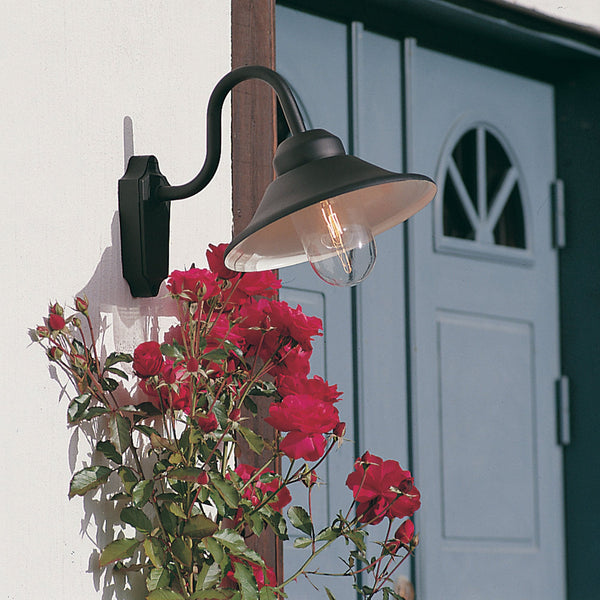 Vega Hook IP23 E27 Wall Light in Black