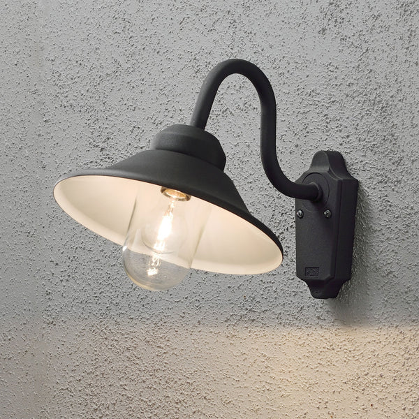 Vega Hook IP23 E27 Wall Light in Black