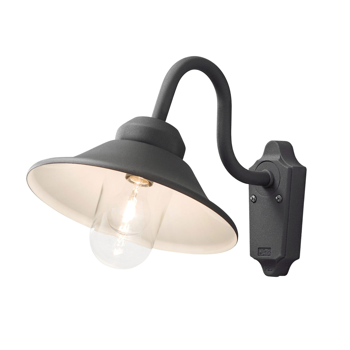 Vega Hook IP23 E27 Wall Light in Black
