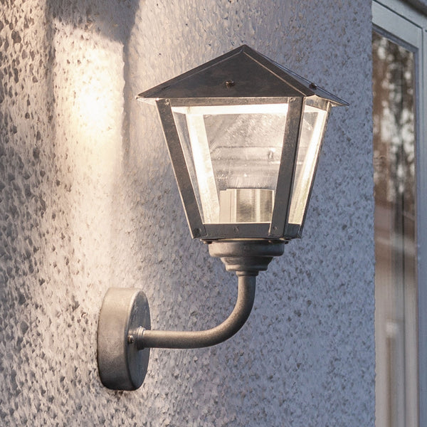 Benu IP23 LED Up Wall Light in a Galvanized Finish