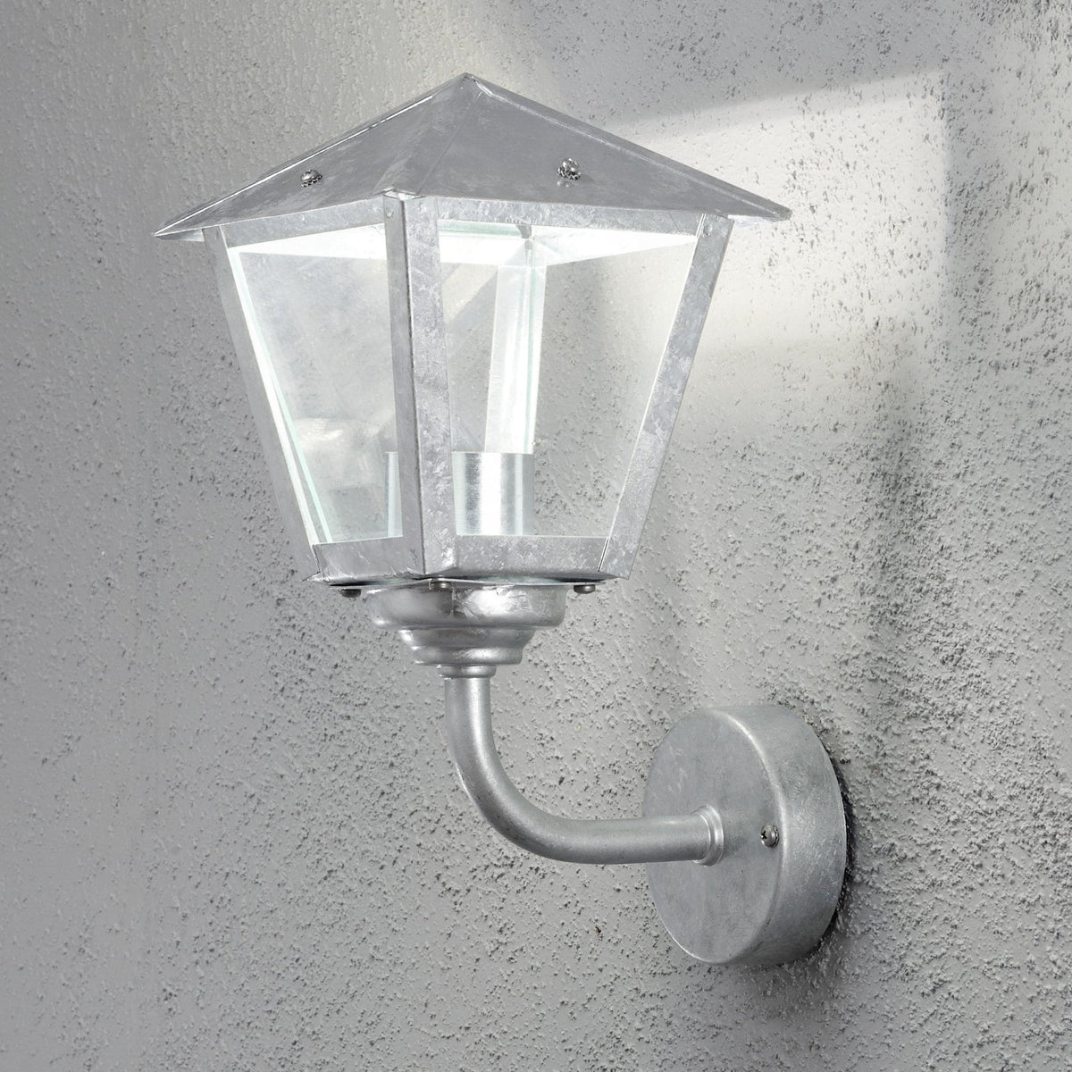 Benu IP23 LED Up Wall Light in a Galvanized Finish