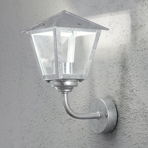 Benu IP23 LED Up Wall Light in a Galvanized Finish