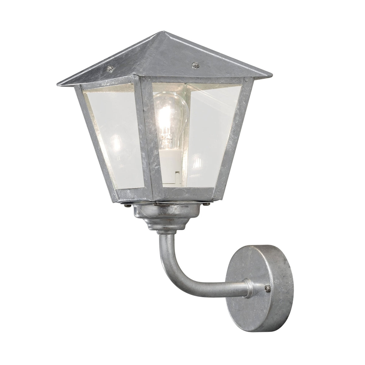 Benu IP23 E27 Up Wall Light in a Galvanized Finish