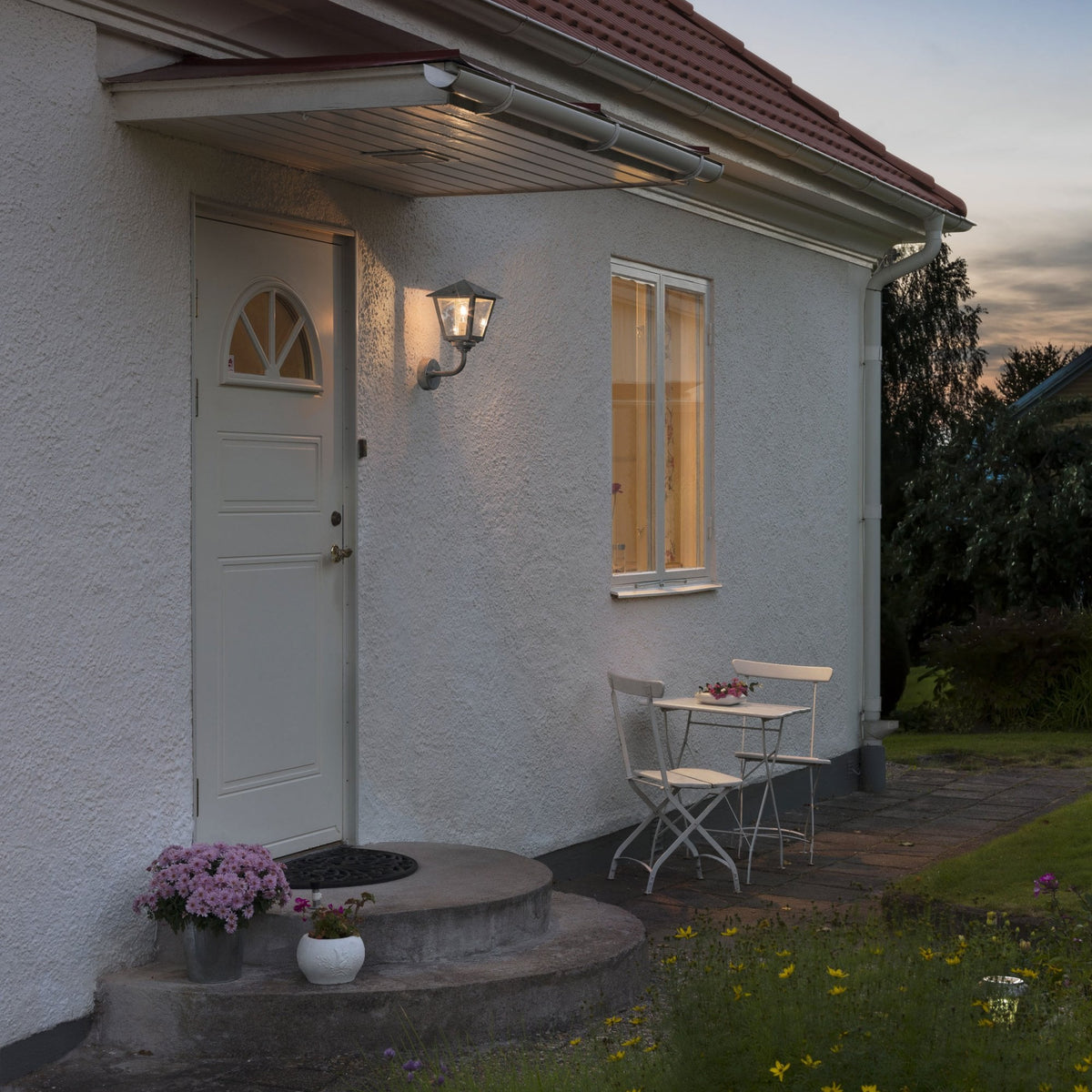 Benu IP23 E27 Up Wall Light in a Galvanized Finish