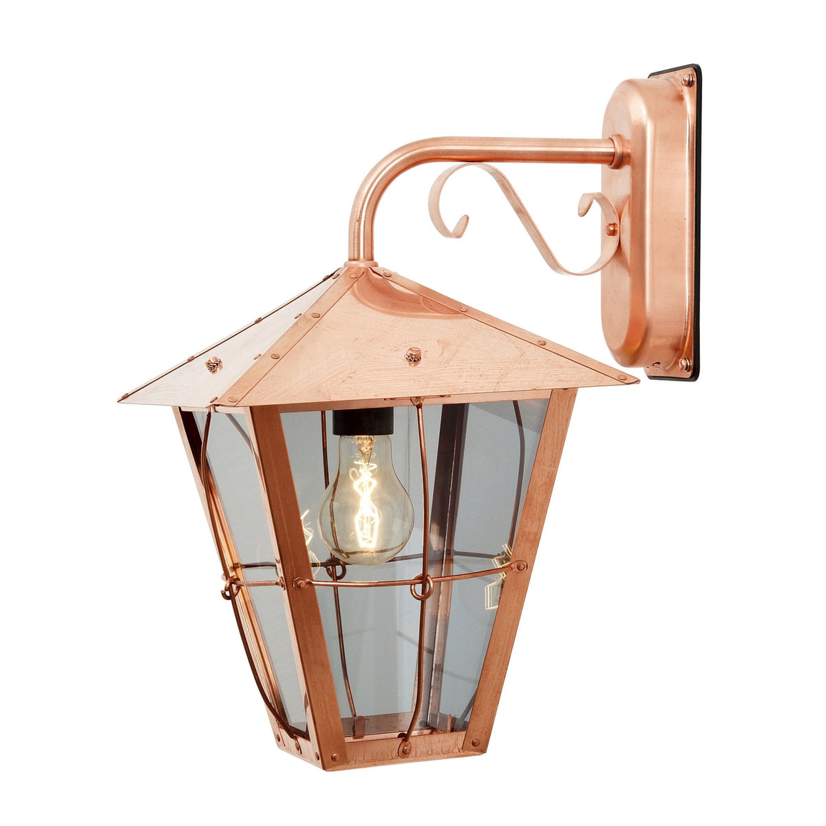 Fenix IP23 E27 Down Wall Light in Copper