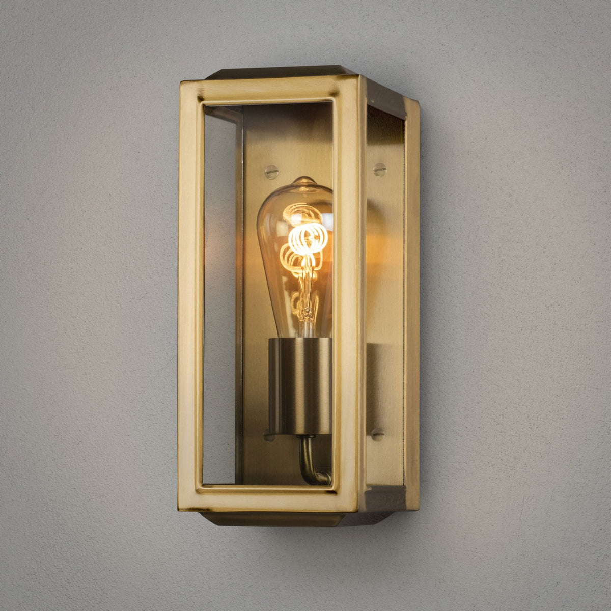 Carpi Small IP44 Exterior Wall Light in Brass