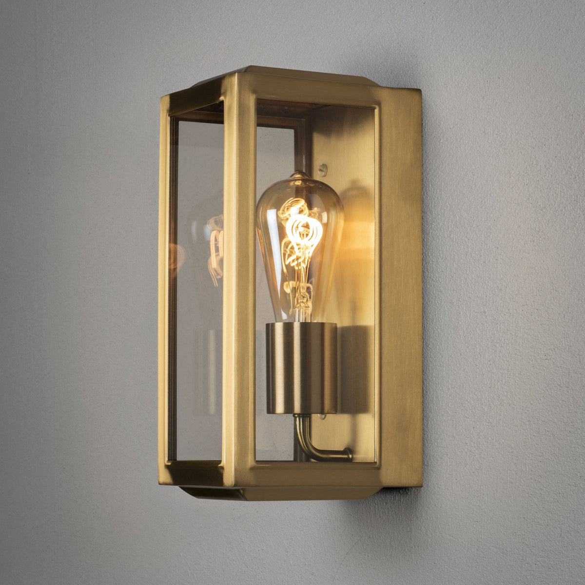 Carpi Small IP44 Exterior Wall Light in Brass
