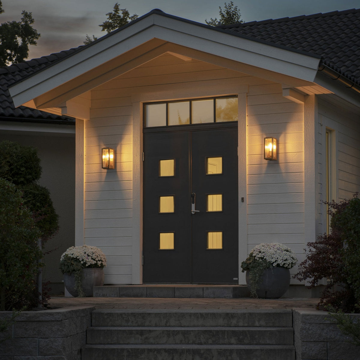 Carpi Small IP44 Exterior Wall Light in Brass