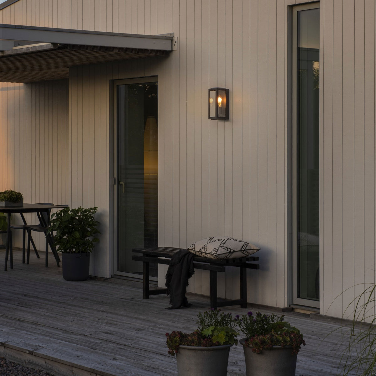 Carpi Small IP44 Exterior Wall Light in Black