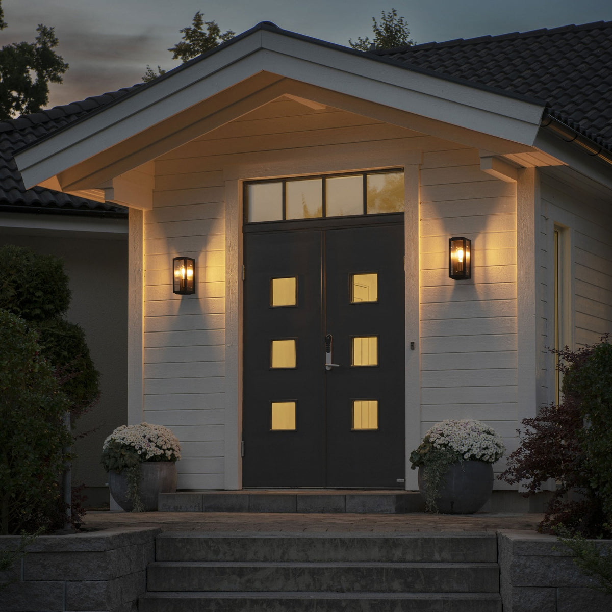 Carpi Small IP44 Exterior Wall Light in Black & Brass