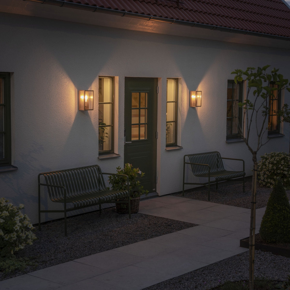 Carpi Medium IP44 Exterior Wall Light in Brass