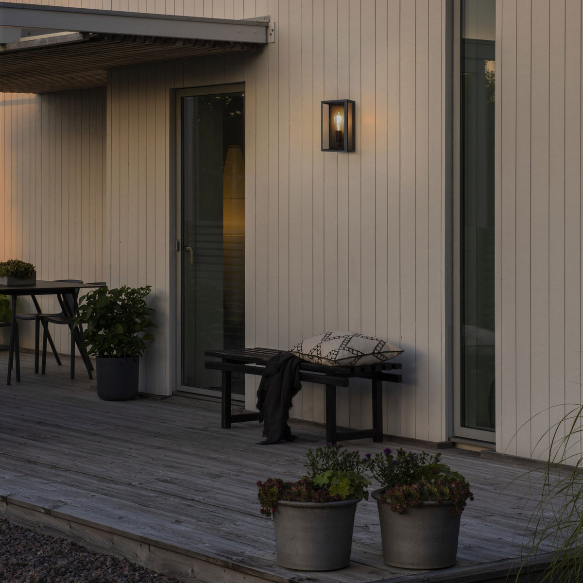 Carpi Medium IP44 Exterior Wall Light in Black