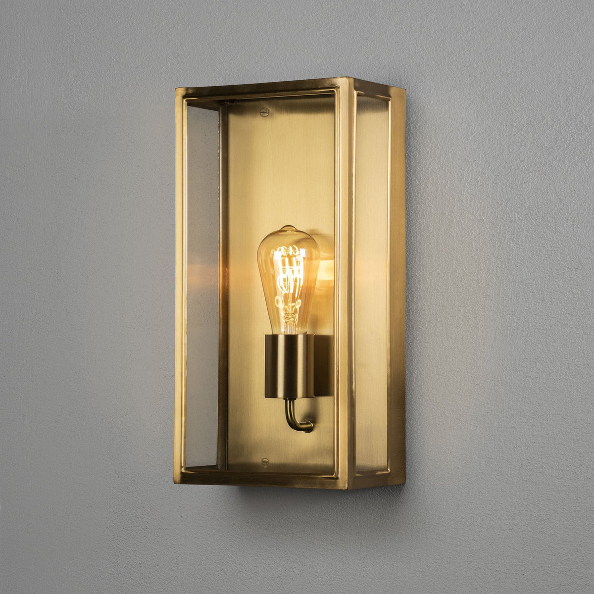 Carpi Large IP44 Exterior Wall Light in Brass