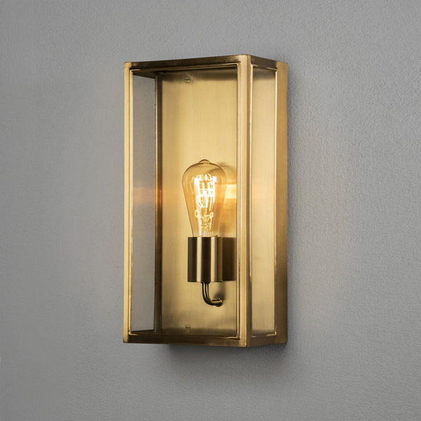 Carpi Large IP44 Exterior Wall Light in Brass