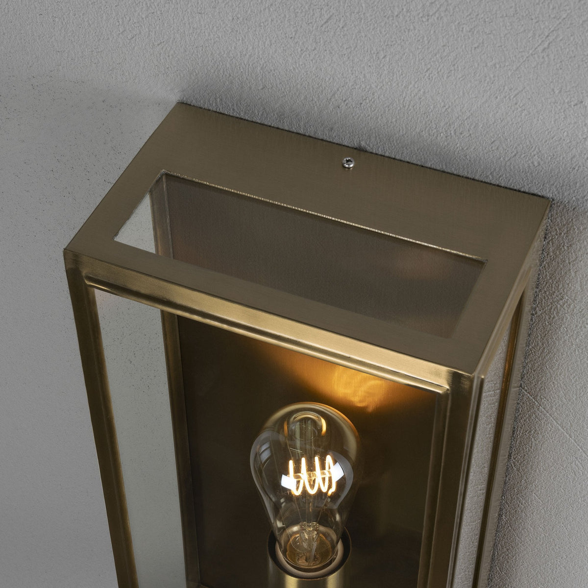 Carpi Large IP44 Exterior Wall Light in Brass