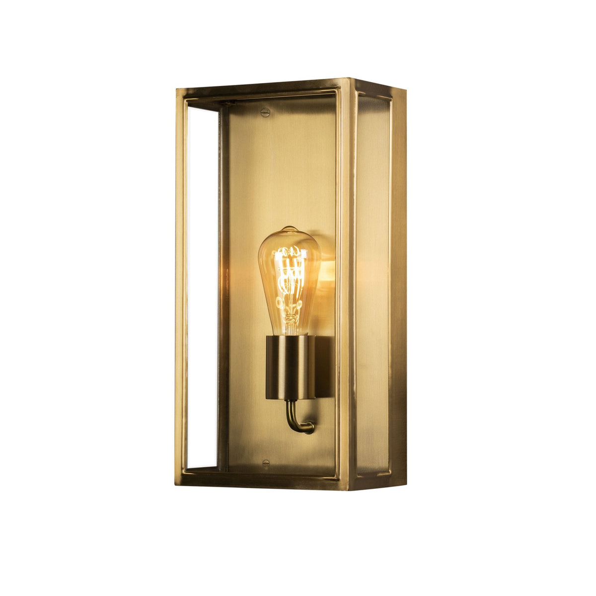 Carpi Large IP44 Exterior Wall Light in Brass