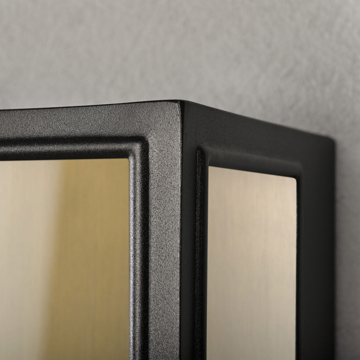 Carpi Large IP44 Exterior Wall Light in Black & Brass