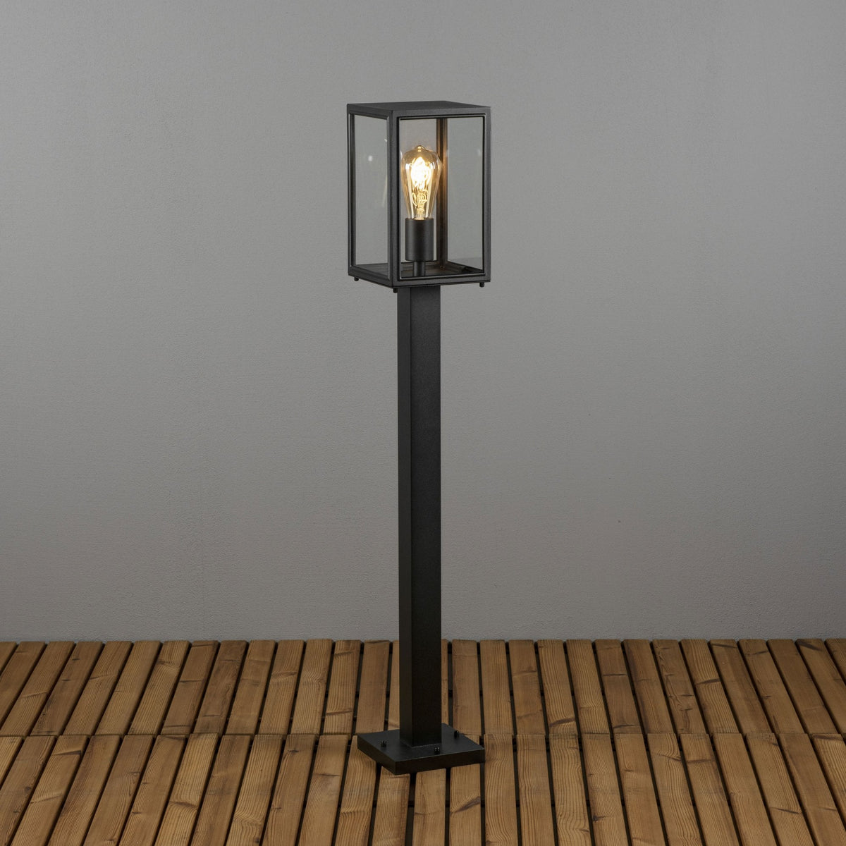 Carpi Box IP44 Exterior Path Light in Black