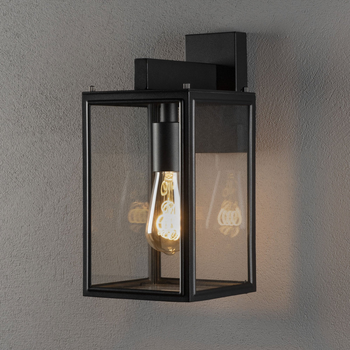 Carpi Box IP44 Exterior Up or Down Wall Light in Black