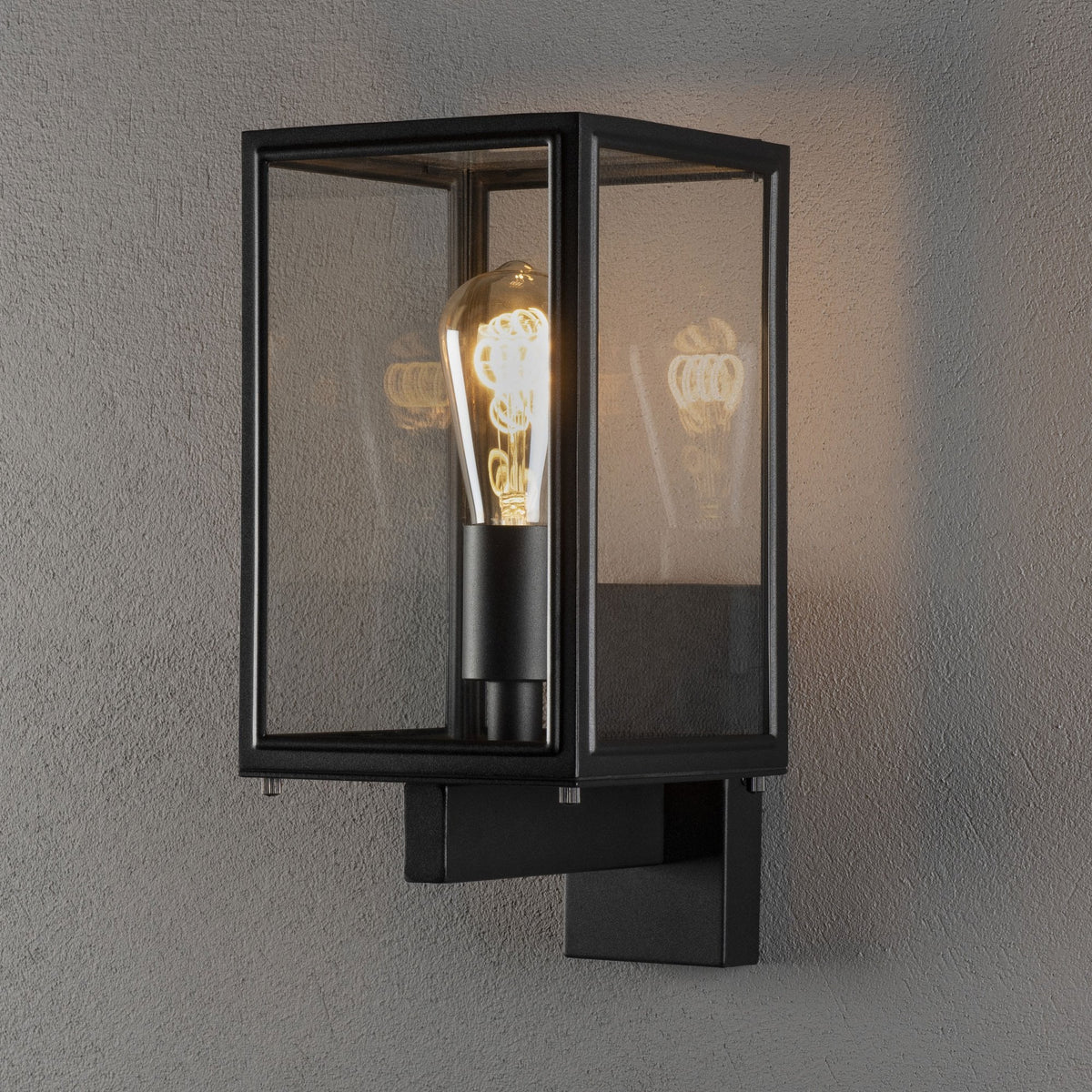 Carpi Box IP44 Exterior Up or Down Wall Light in Black