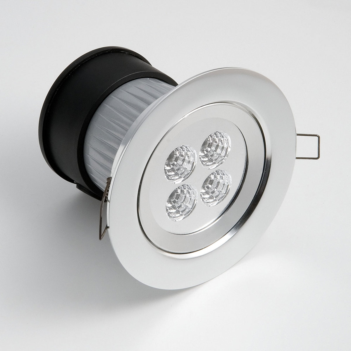 Downsland IP44 Exterior Recessed 4w LED Fixed Downlight in Silver