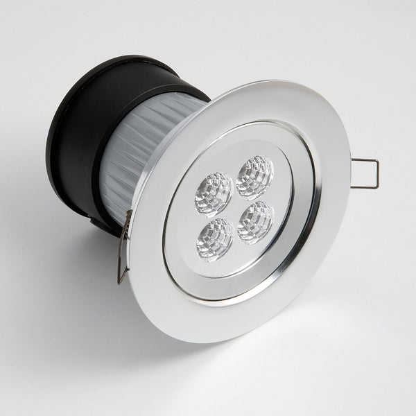 Downsland IP44 Exterior Recessed 4w LED Fixed Downlight in Silver