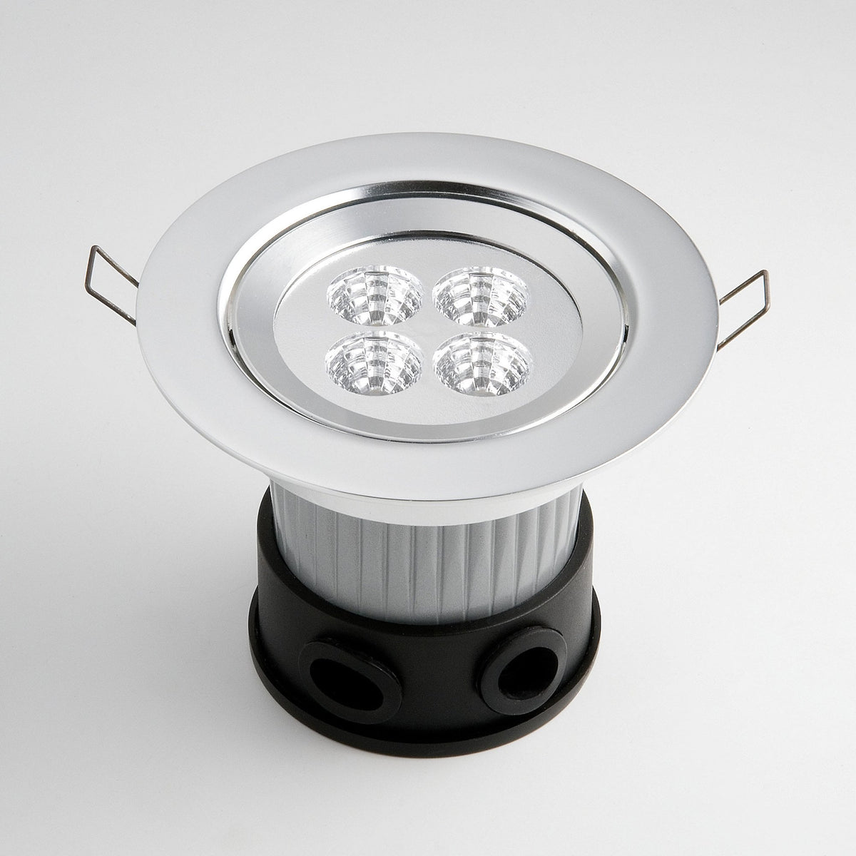 Downsland IP44 Exterior Recessed 4w LED Fixed Downlight in Silver