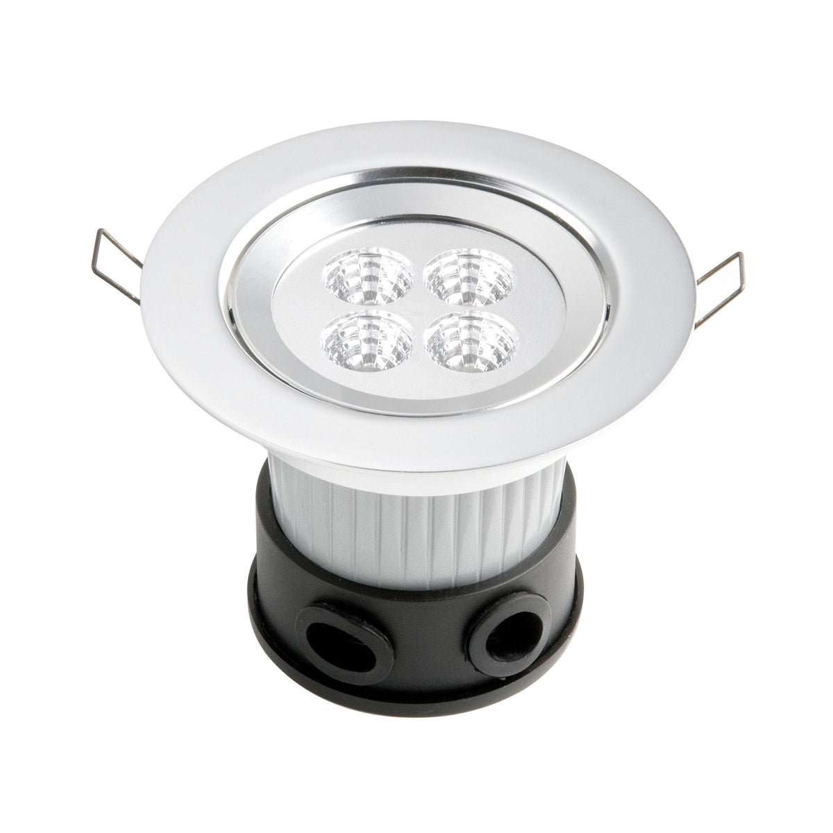 Downsland IP44 Exterior Recessed 4w LED Fixed Downlight in Silver
